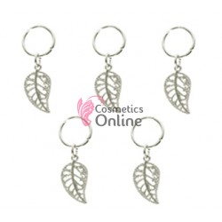 Inele din metal pentru codite afro RNG58OO Argintiu, Set 5 bucati 